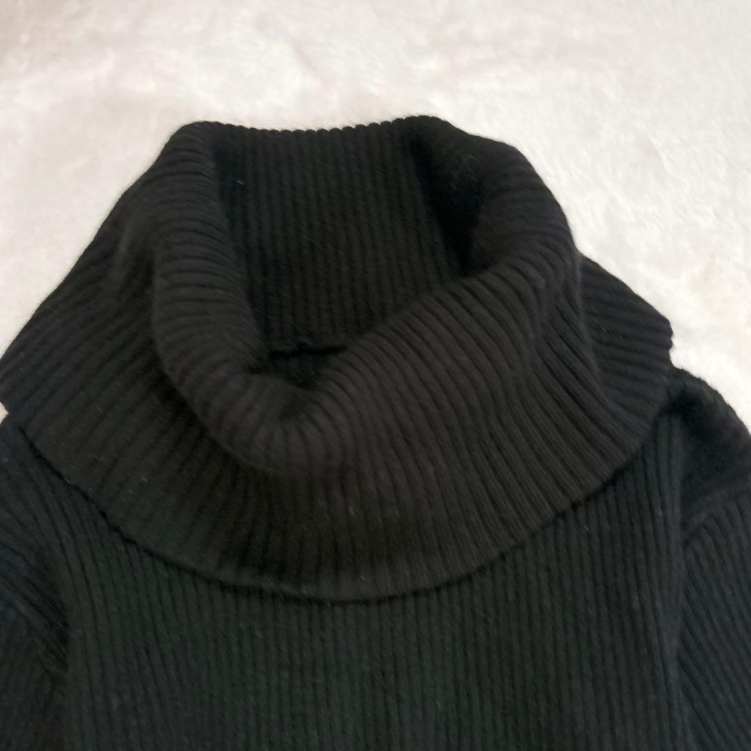 anuans オフショルナローニットワンピース ブラック Mサイズ ラクーン混