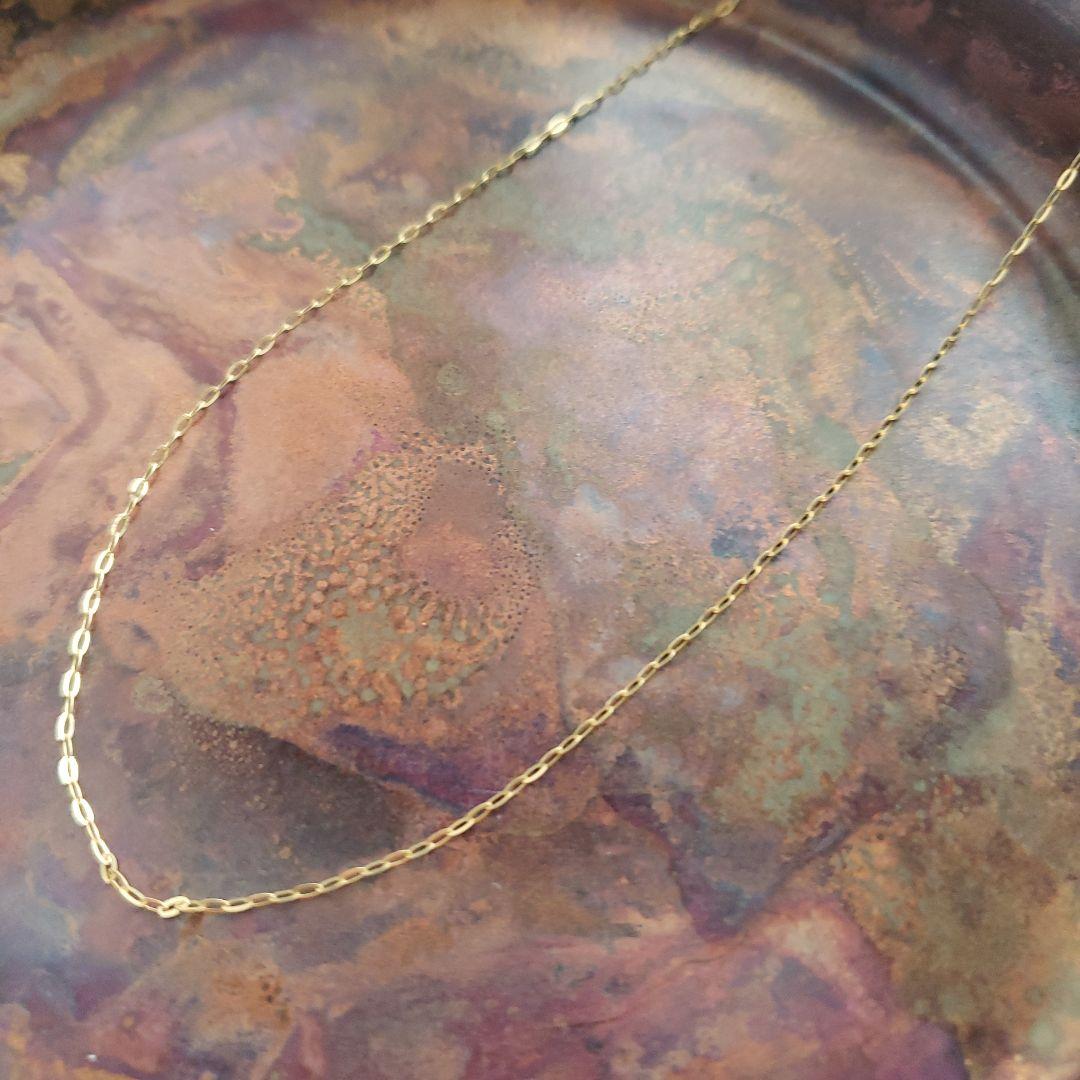 K18スルーピン小豆80㎝ロングチェーンネックレス