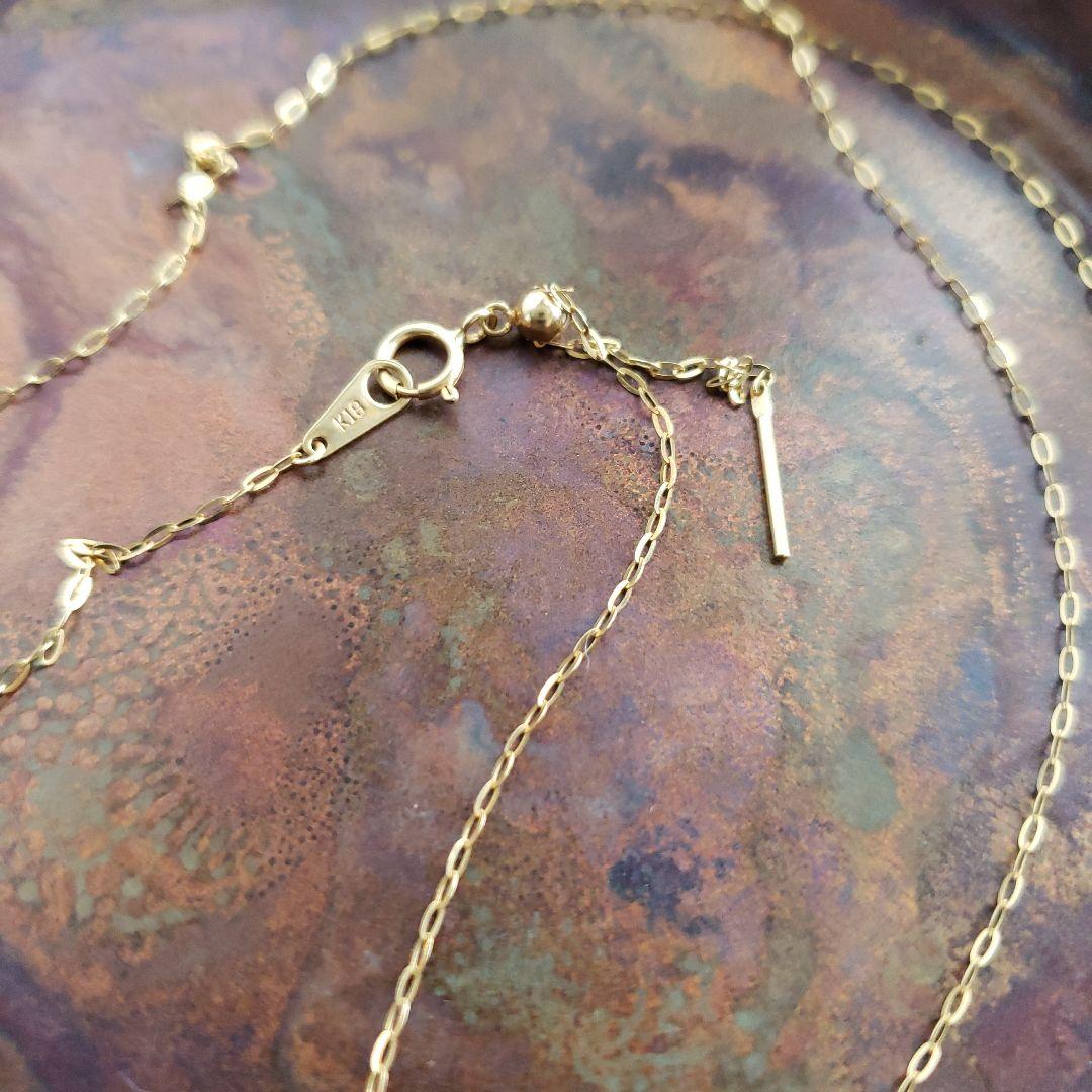 K18スルーピン小豆80㎝ロングチェーンネックレス