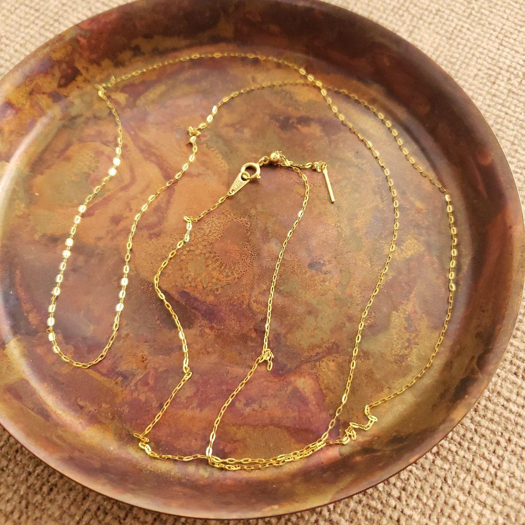 K18スルーピン小豆80㎝ロングチェーンネックレス