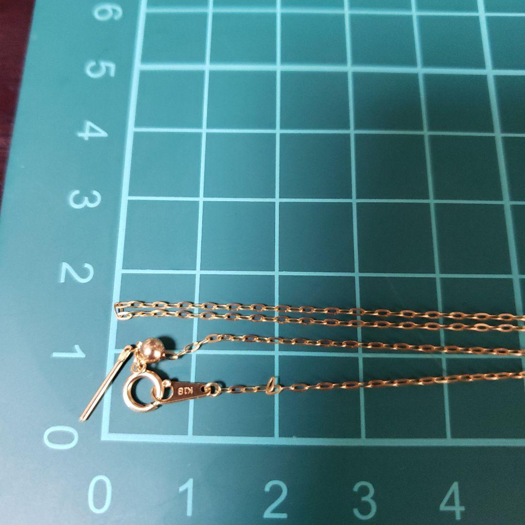 K18スルーピン小豆80㎝ロングチェーンネックレス