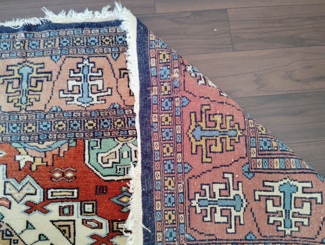 ウール製 幾何学模様 ラグ・カーペット　着払