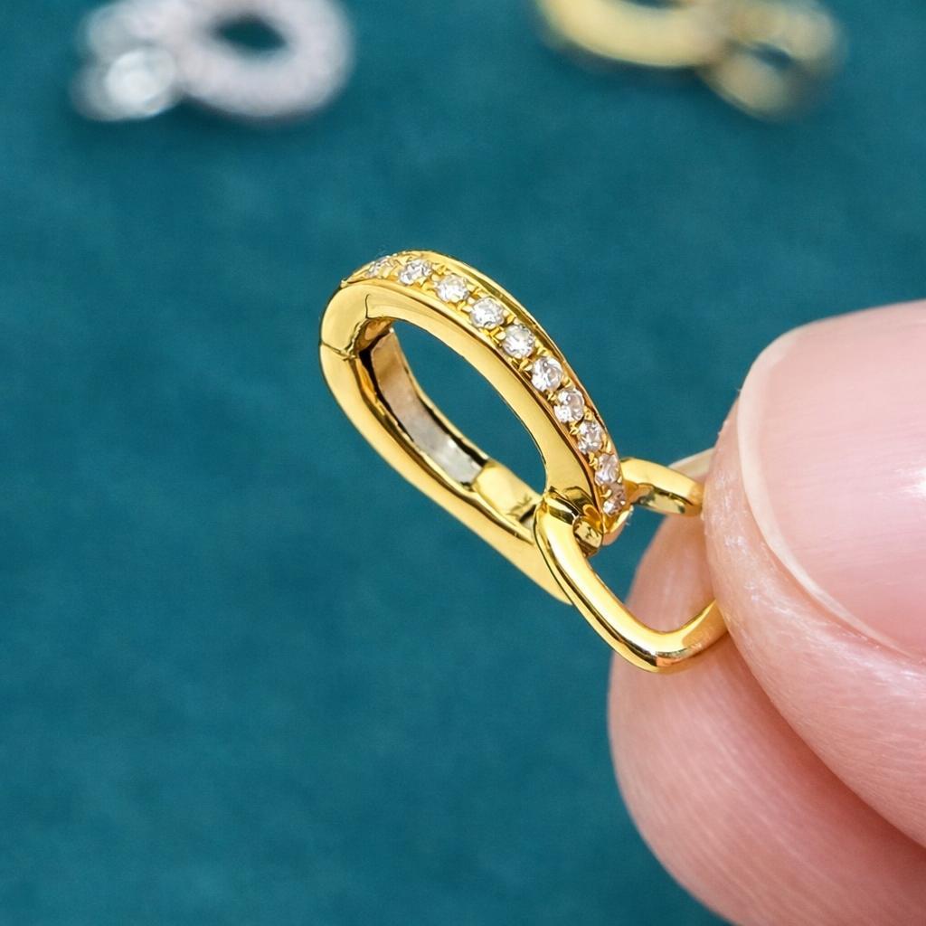 K18YG WG バチカン パーツ ダイヤモンド チャームホルダー 18K