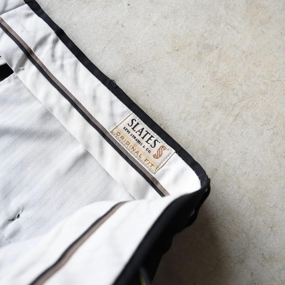 90s SLATES スレイツ ツータックスラックス黒 W34L30 ドッカーズ