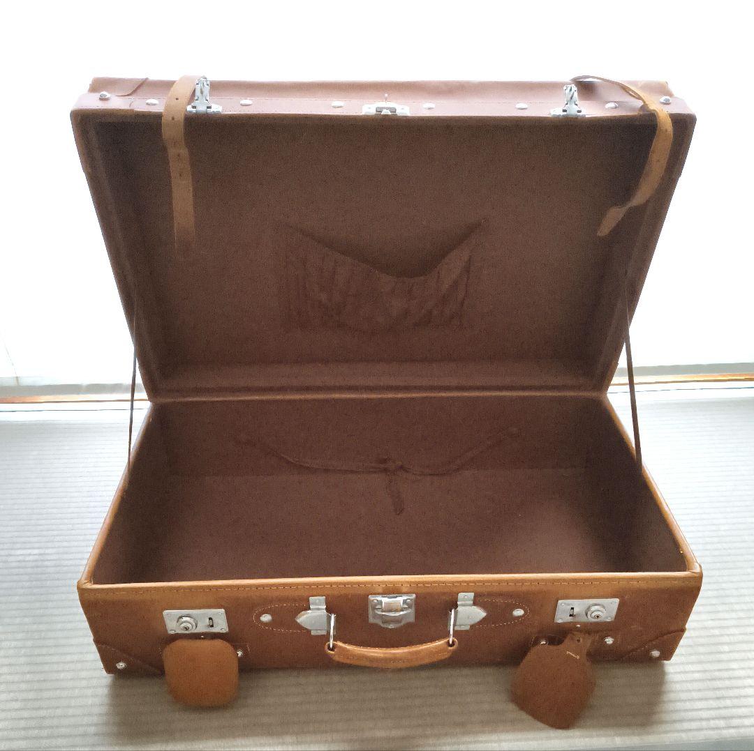 特大　トランク　ケース　アンティーク　ヴィンテージ　レトロ　昭和　本革　レザー