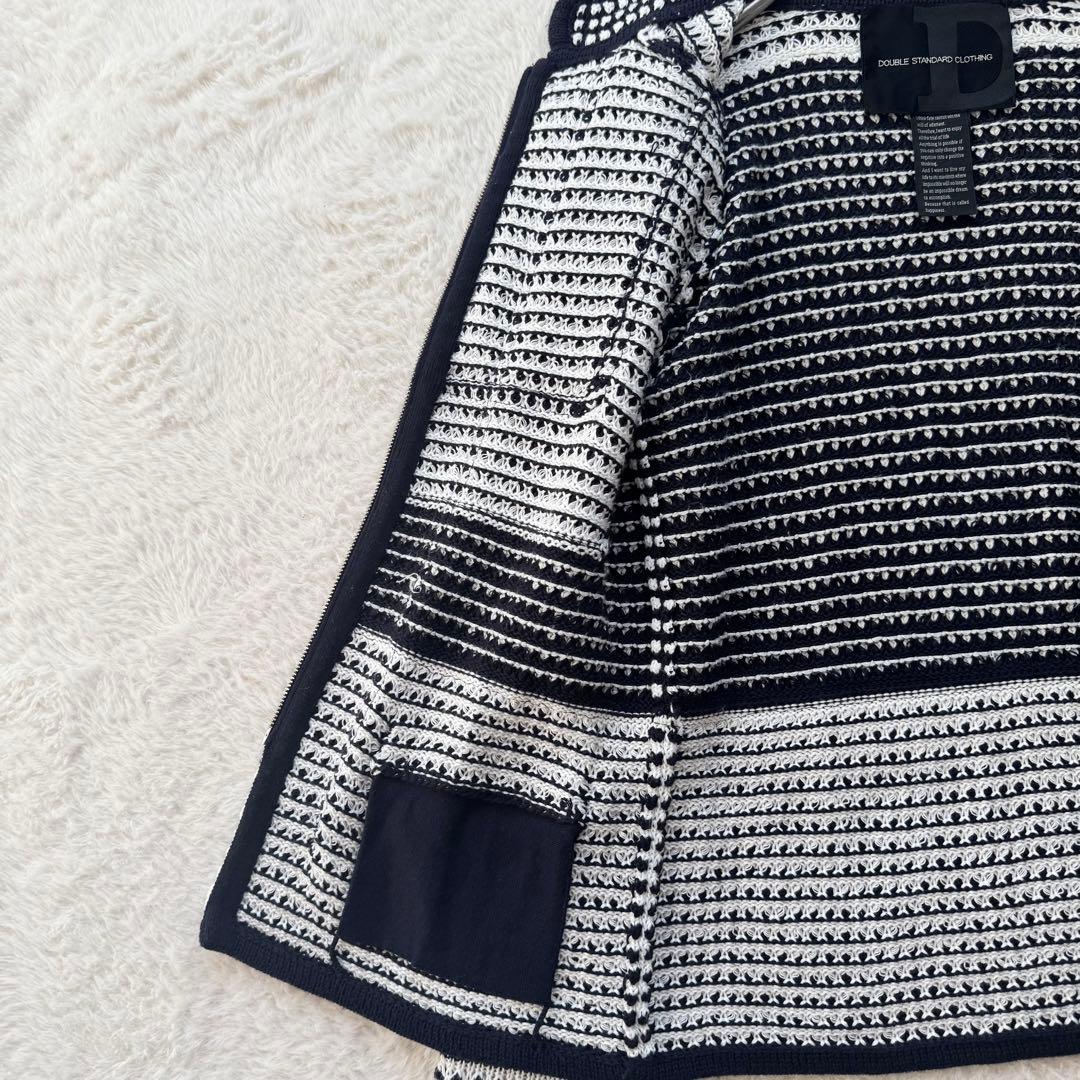 ダブルスタンダードクロージング ニットブルゾン　ジャケット スタンドカラー