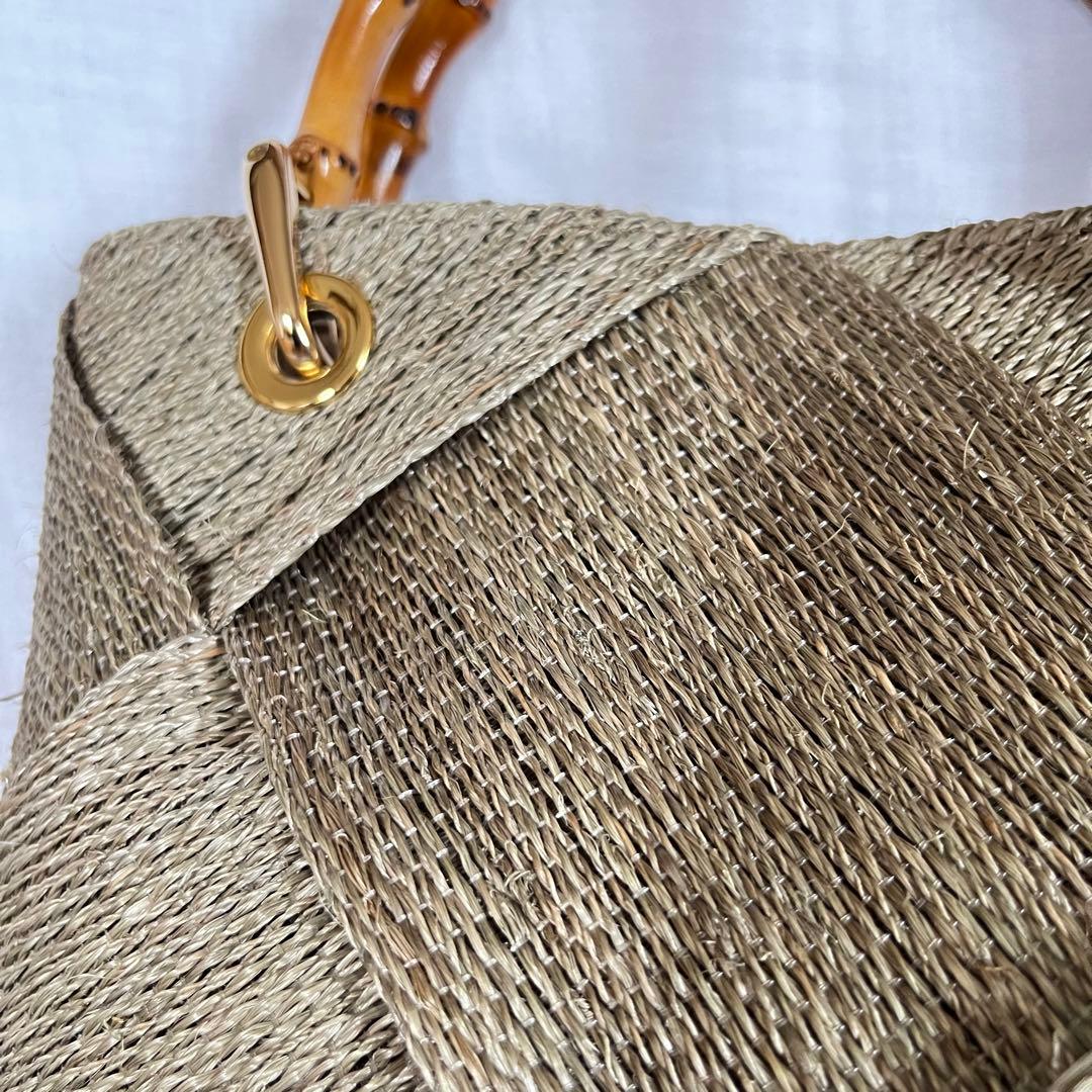 ヴィオラドーロ かごバッグ アバカメッシュ バンブーハンドル