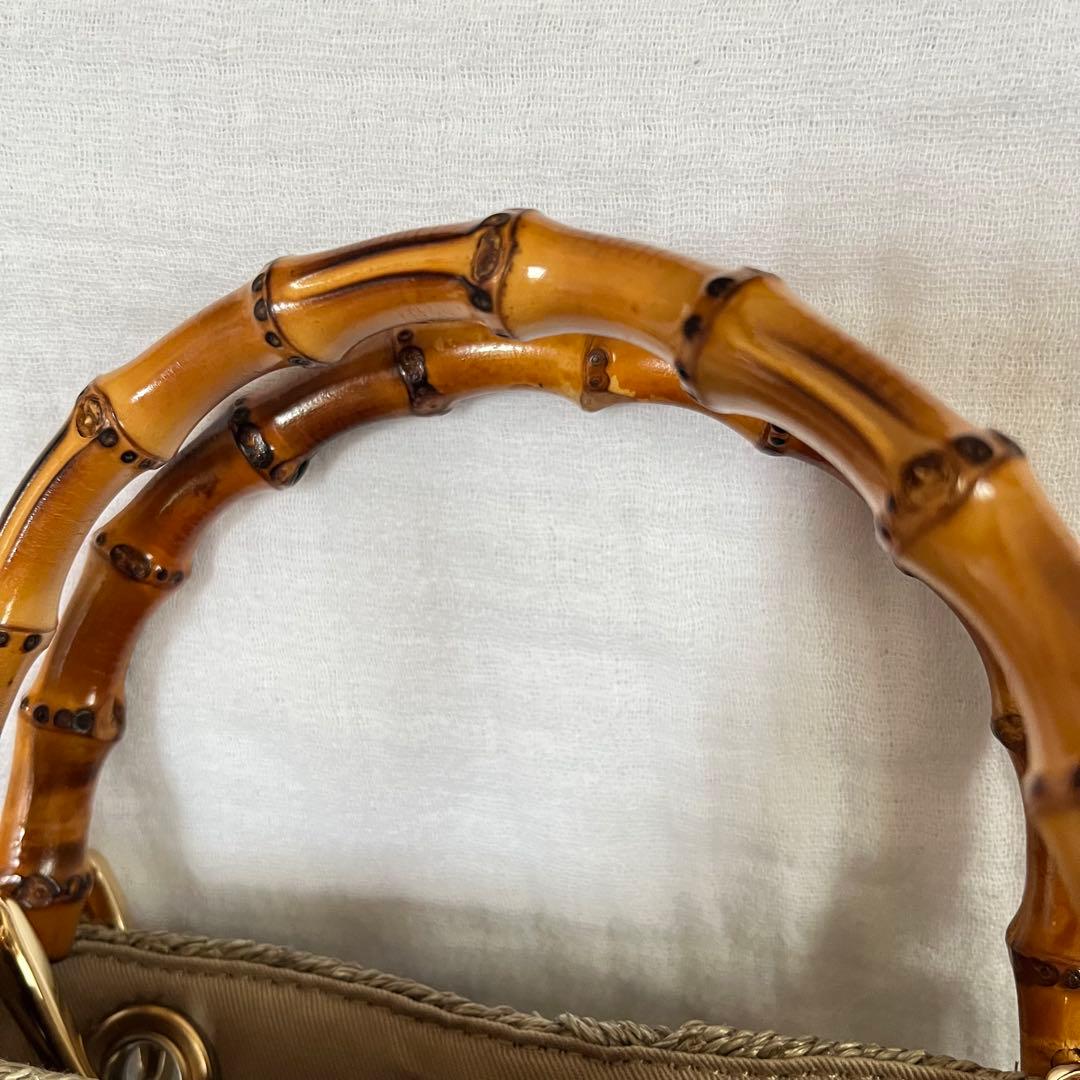 ヴィオラドーロ かごバッグ アバカメッシュ バンブーハンドル