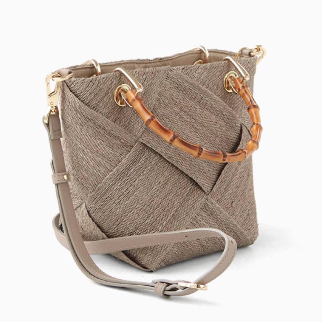 ヴィオラドーロ かごバッグ アバカメッシュ バンブーハンドル