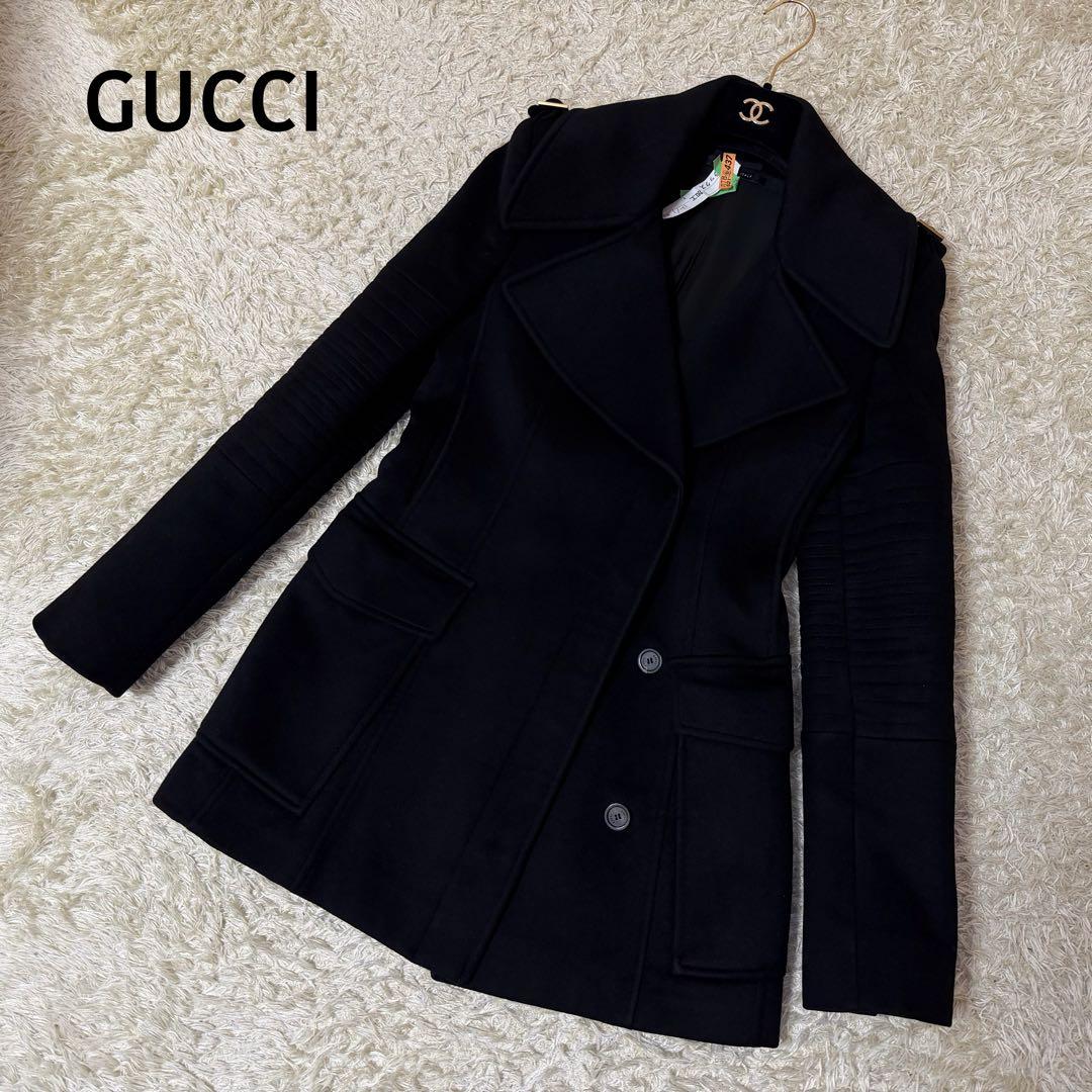 ☆極美品☆GUCCI グッチ　ウールカシミヤコート　トムフォード期　女優襟　M