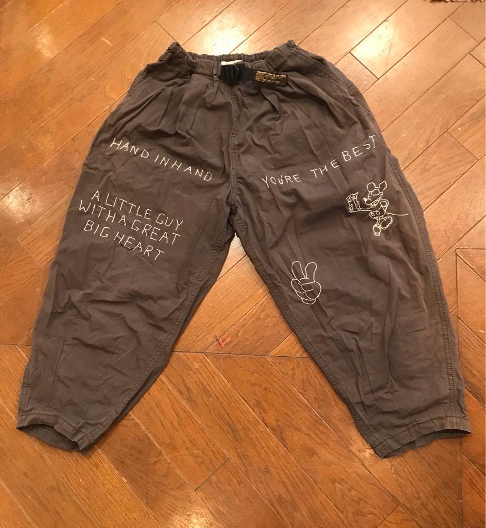 DENIM DUNGAREE ミッキー刺繍入りパンツ サイズ140