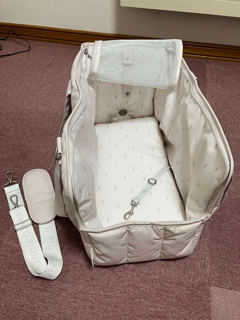 ARISAさま専用　ジェラートピケ　メッシュ上部 キャリーバッグ