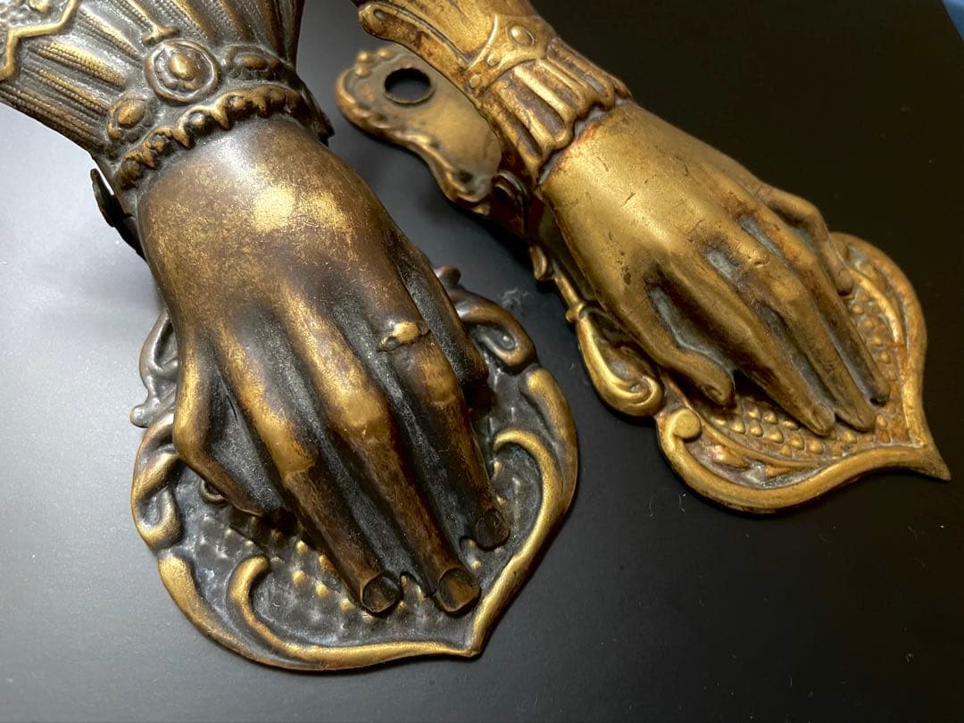 フランス　アンティーク　ハンドクリップ　貴婦人の手クリップ　淑女の手クリップ　大