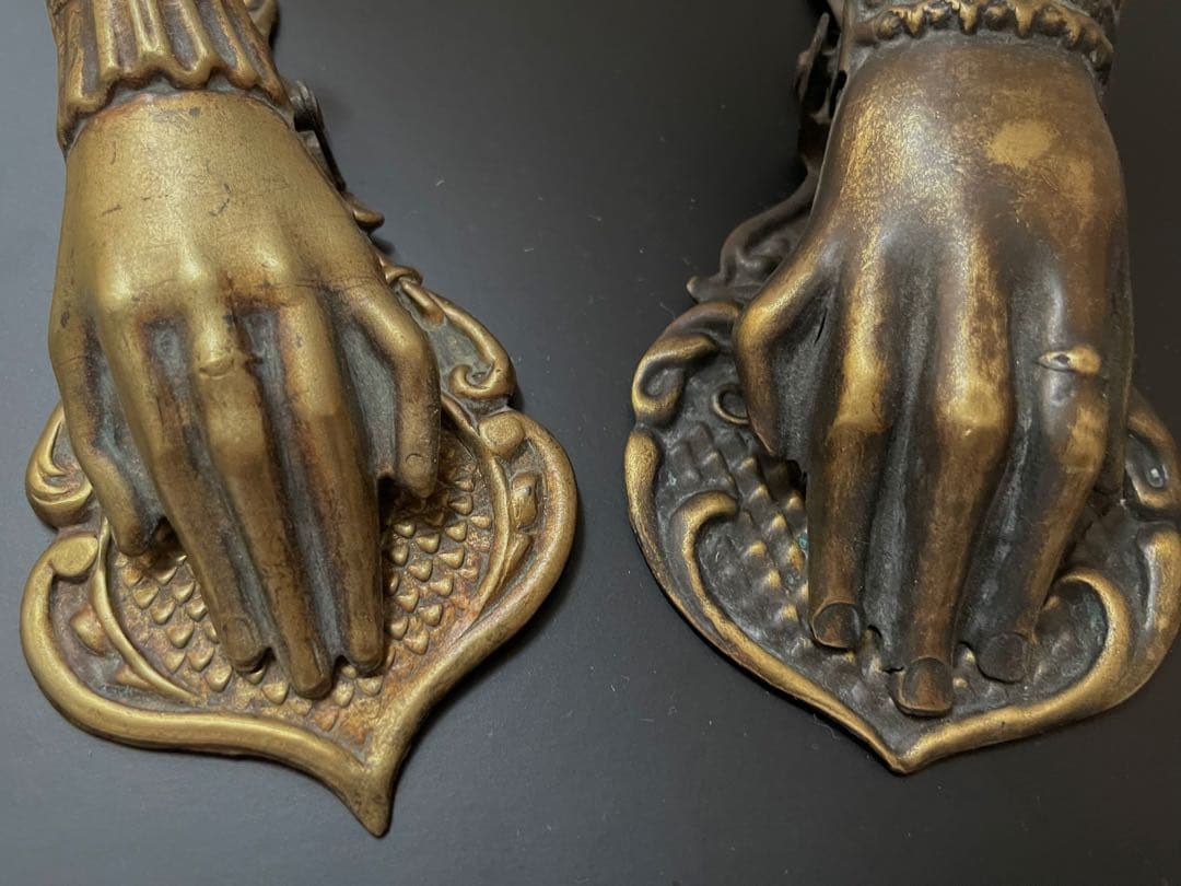 フランス　アンティーク　ハンドクリップ　貴婦人の手クリップ　淑女の手クリップ　大