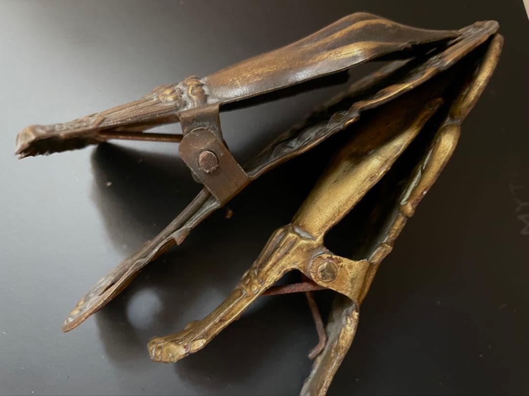 フランス　アンティーク　ハンドクリップ　貴婦人の手クリップ　淑女の手クリップ　大