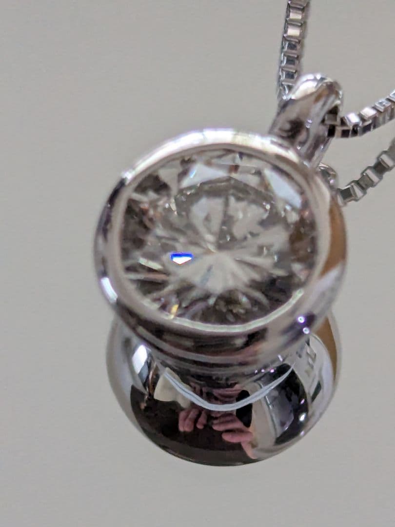 K18WG使用 1.076ct Ｄ SI1 EX HC天然ダイヤモンドネックレス