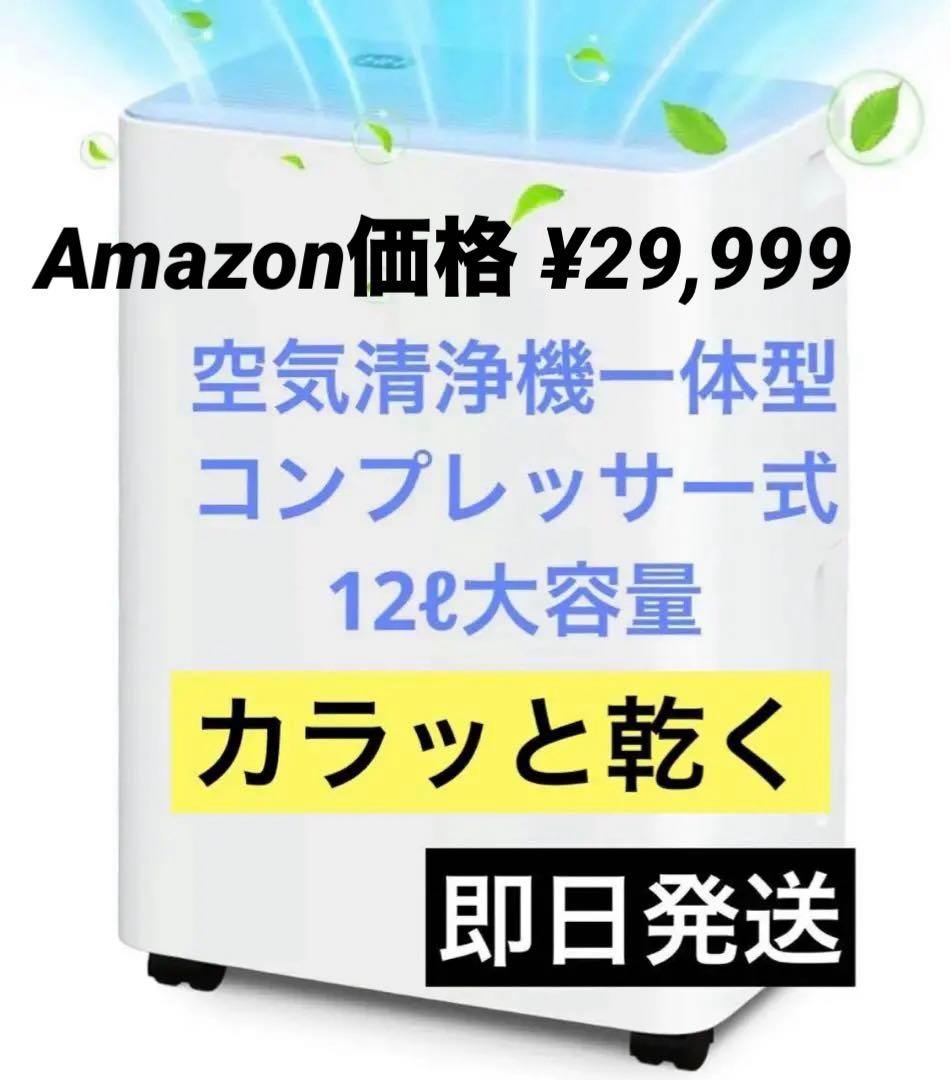 除湿機 コンプレッサー式 12L/日 空気清浄機 強力除湿 大容量