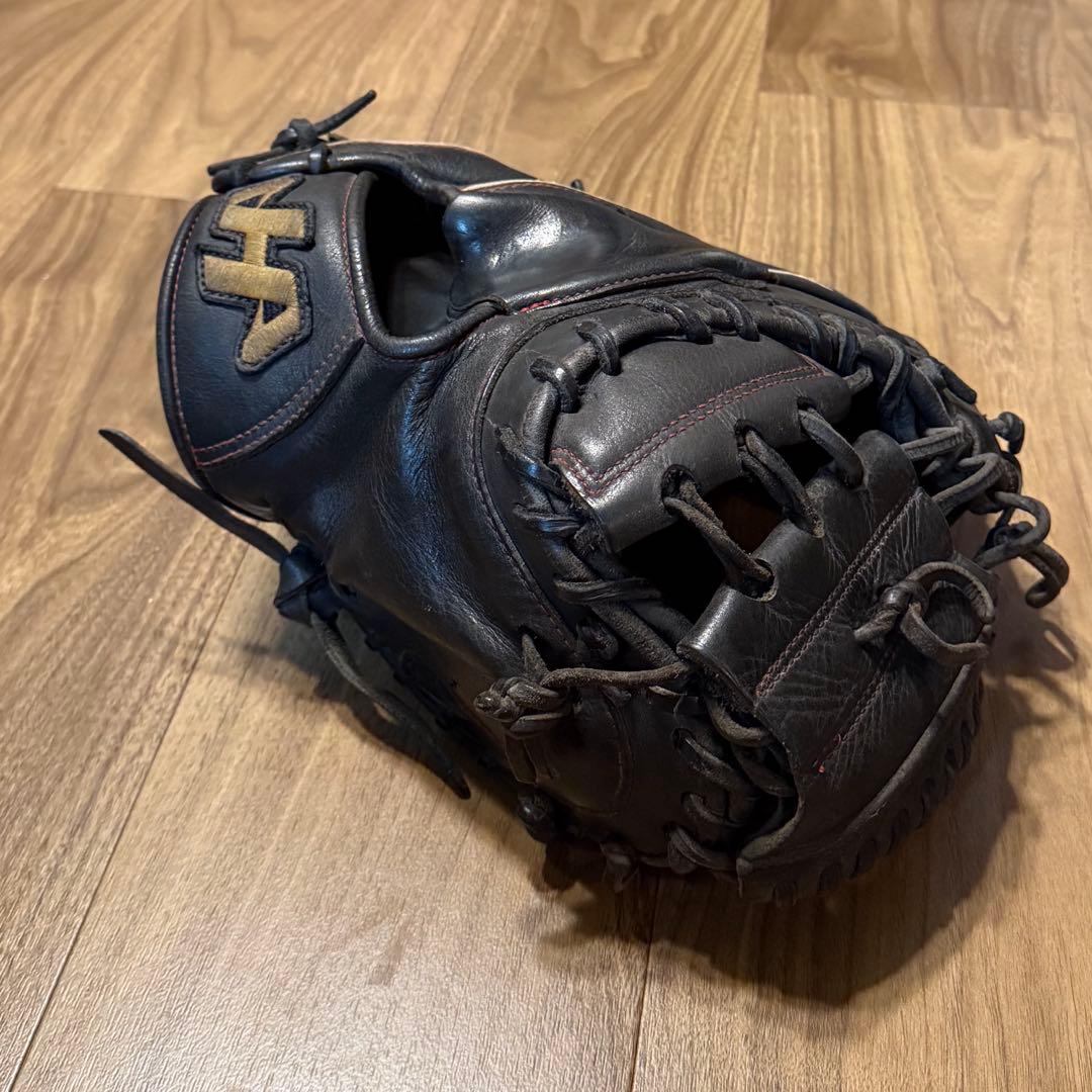 ［美品］ハタケヤマ　キャッチャーミット　ブラック　黒