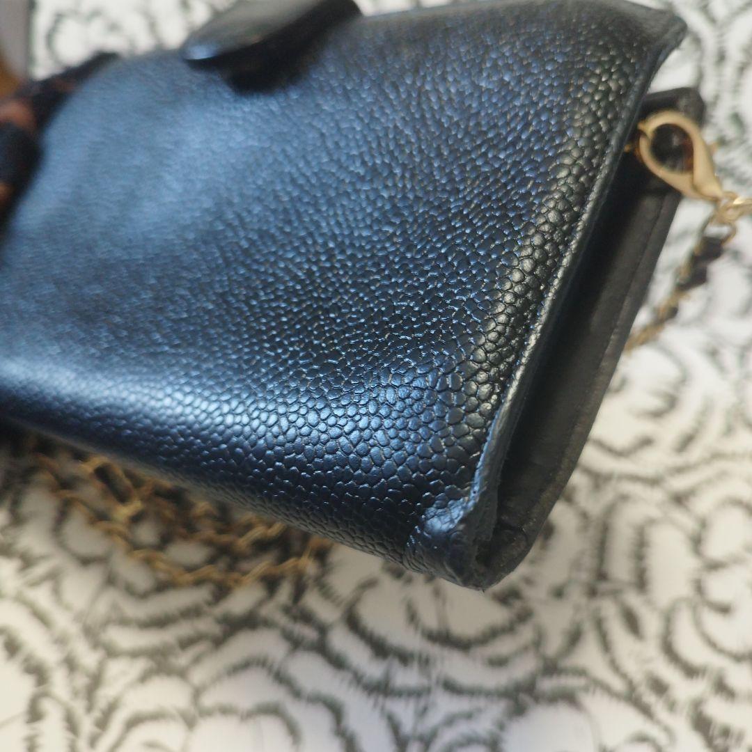 シャネル　がま口財布　キャビア