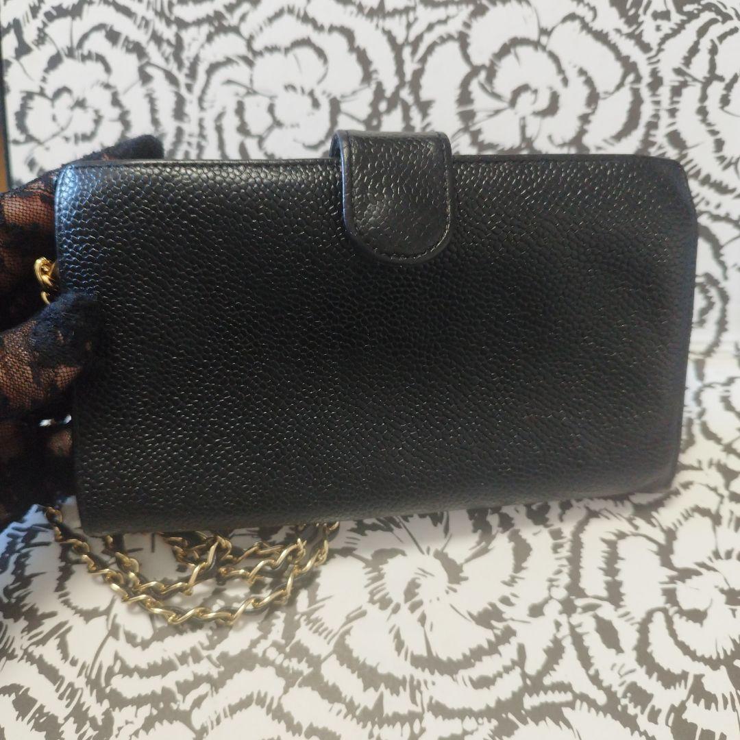 シャネル　がま口財布　キャビア