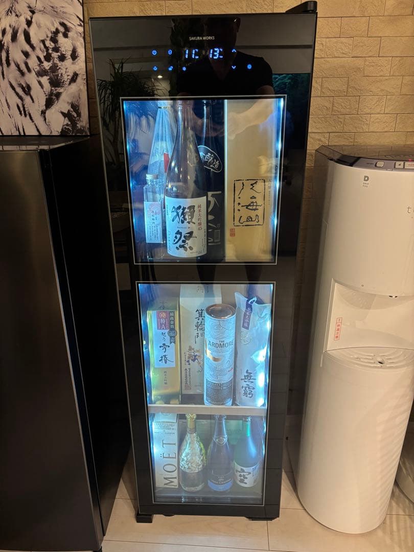 あちゅたろ　ワインセラー SAKURA WORKS ブラックガラス