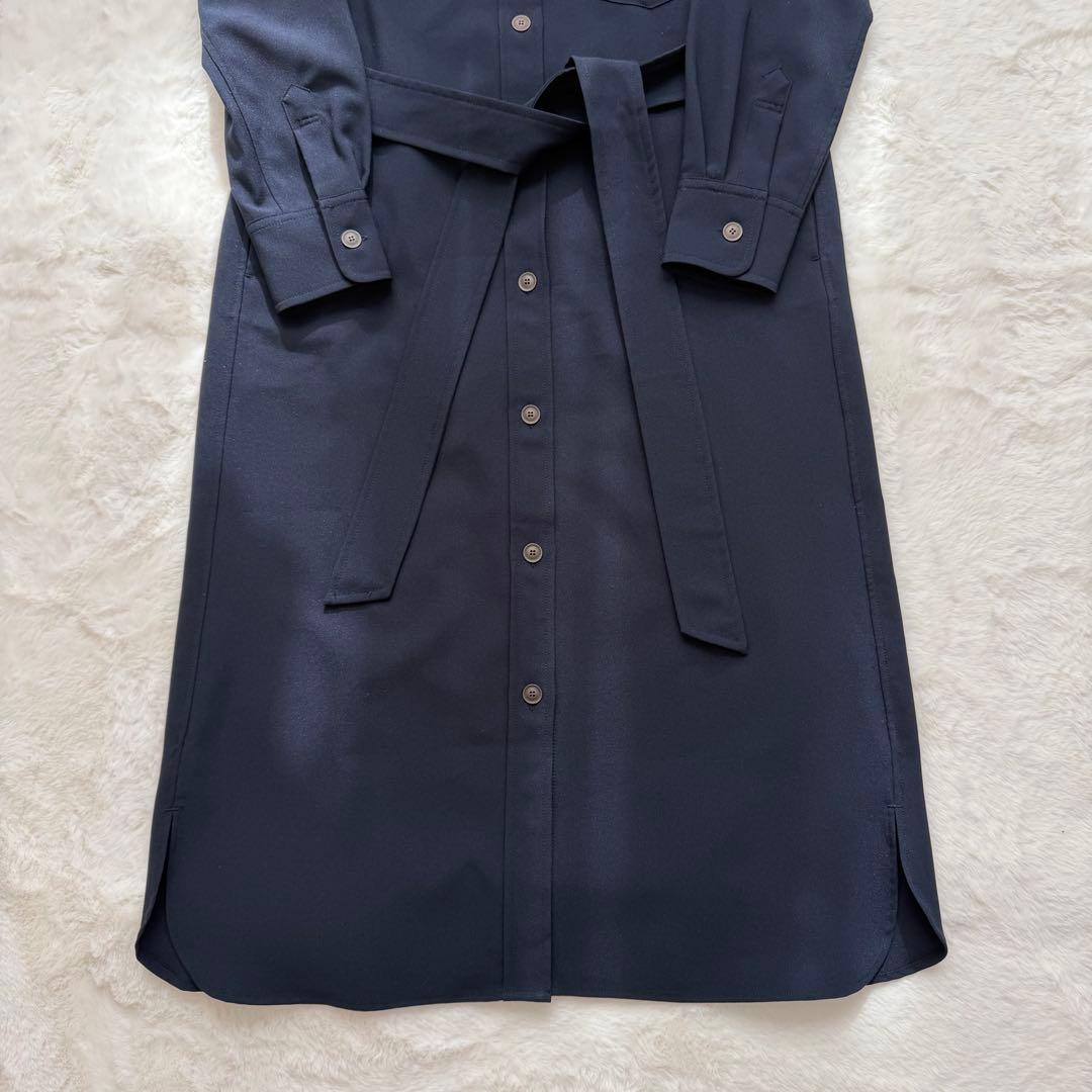 新品✨SOEJU ソフトオックスシャツワンピース　XSサイズ　ネイビー 現行品