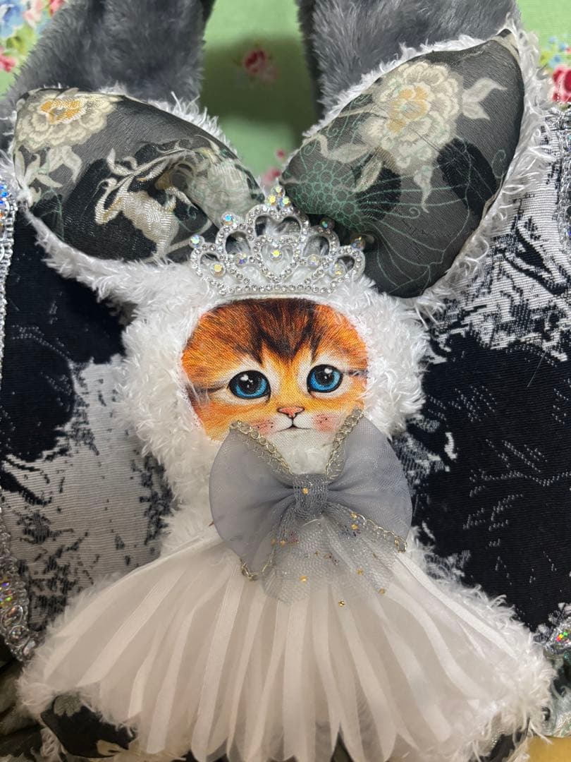 専用❤️コヤンイサムチョン　縫い付けぬいぐるみ付　ボア　 リボンにてマチ幅調節可