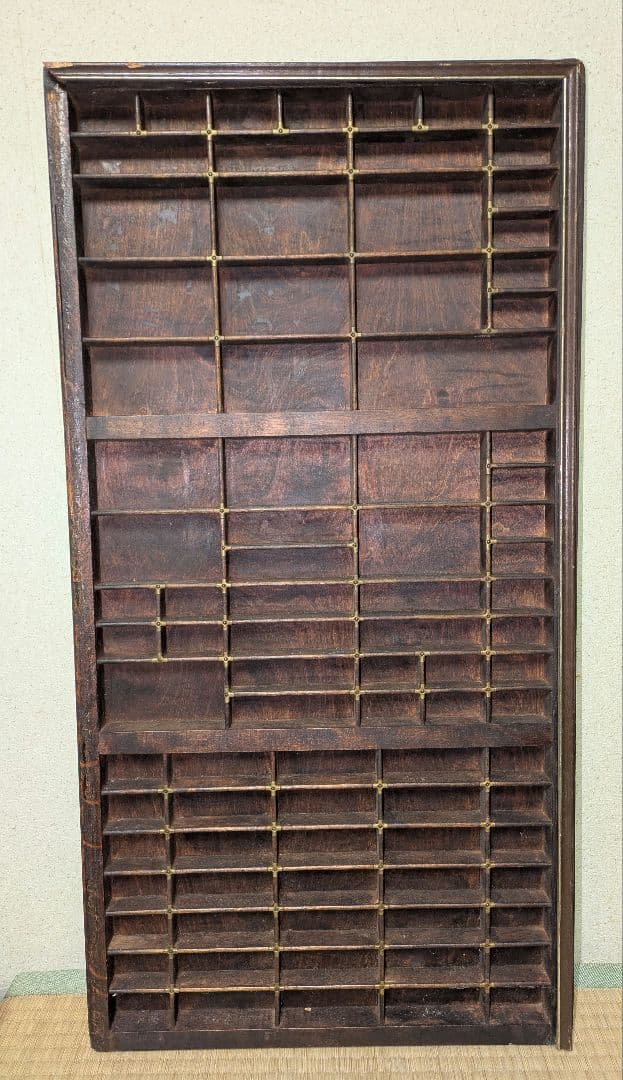 アンティーク　レタープレスタイプケース 木製 ダークブラウン