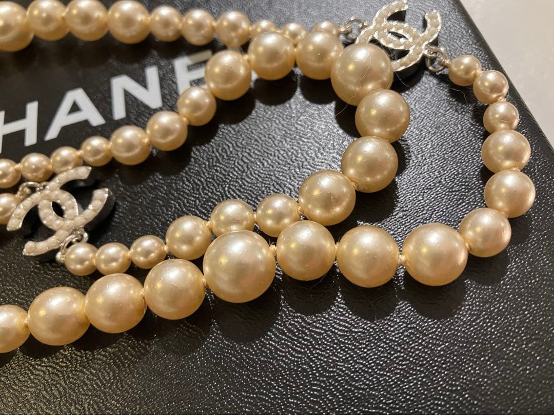 シャネル　ココマーク　パールネックレス　ロングネックレス　シャネル