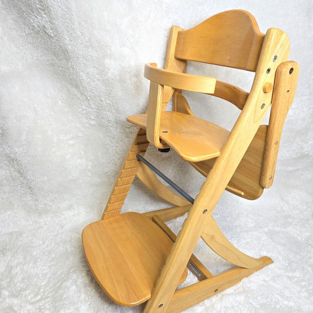 【美品】大和屋 すくすくスリムフィットチェア テーブル&ガード付ナチュラル