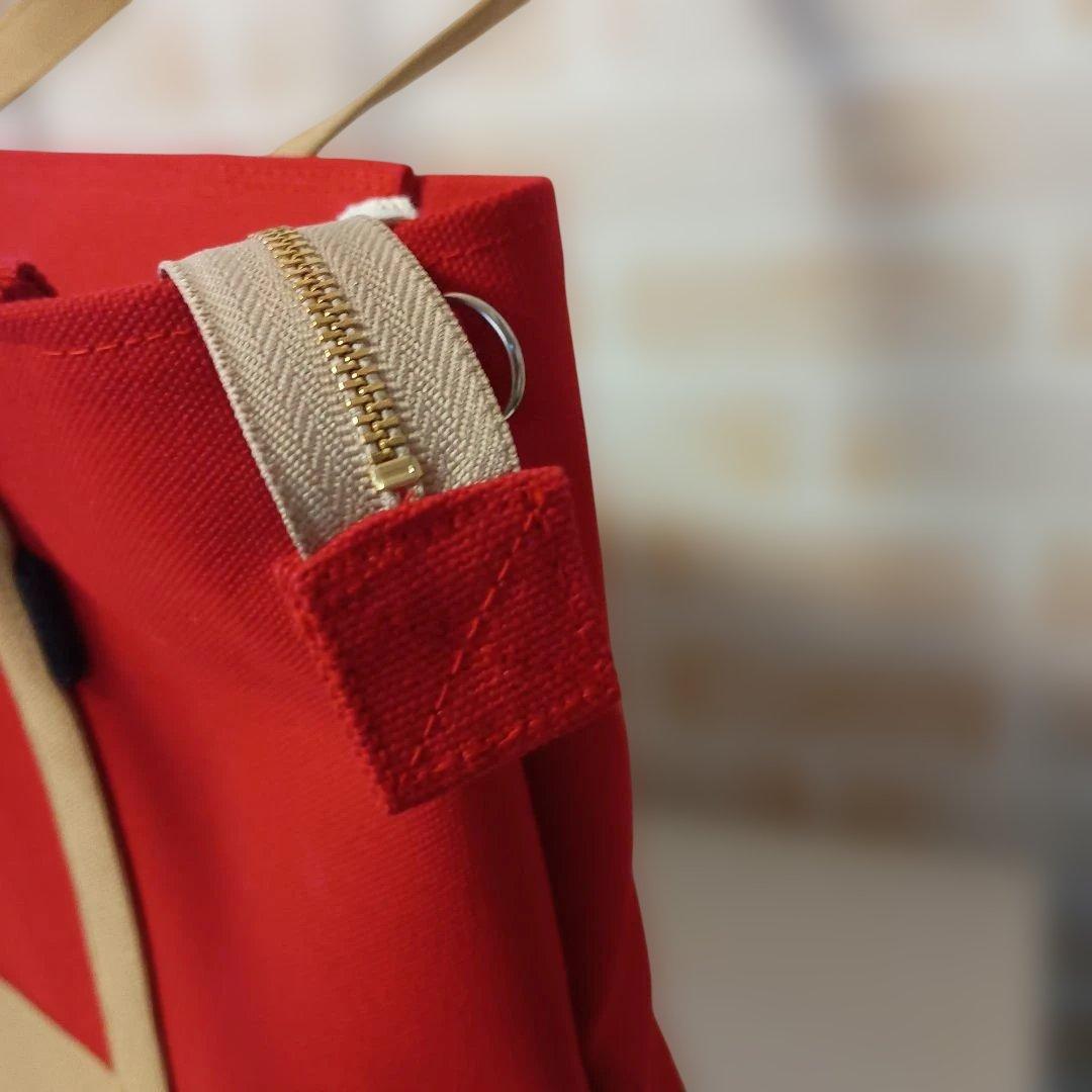 かわいやいちご 倉敷帆布8号使用 トートバッグ（L）