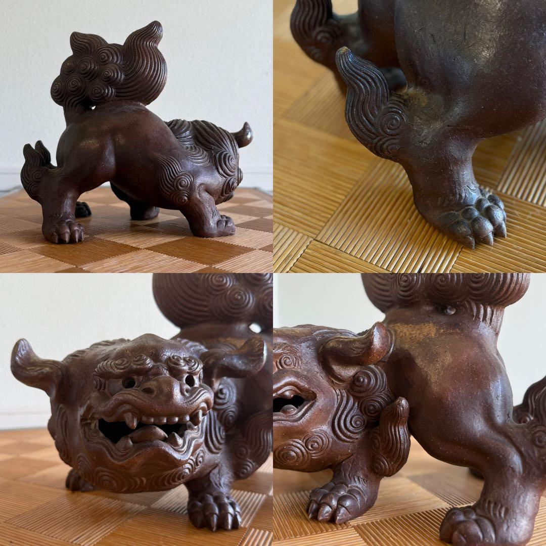 T*e様 SNT934 大型 備前焼 名工 木村長十郎友敬 獅子　唐獅子 狛犬