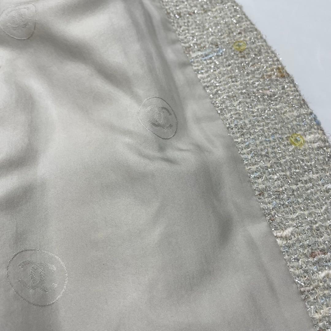 希少モデル✨CHANEL ツイード　ジャケット　グレー　リボン