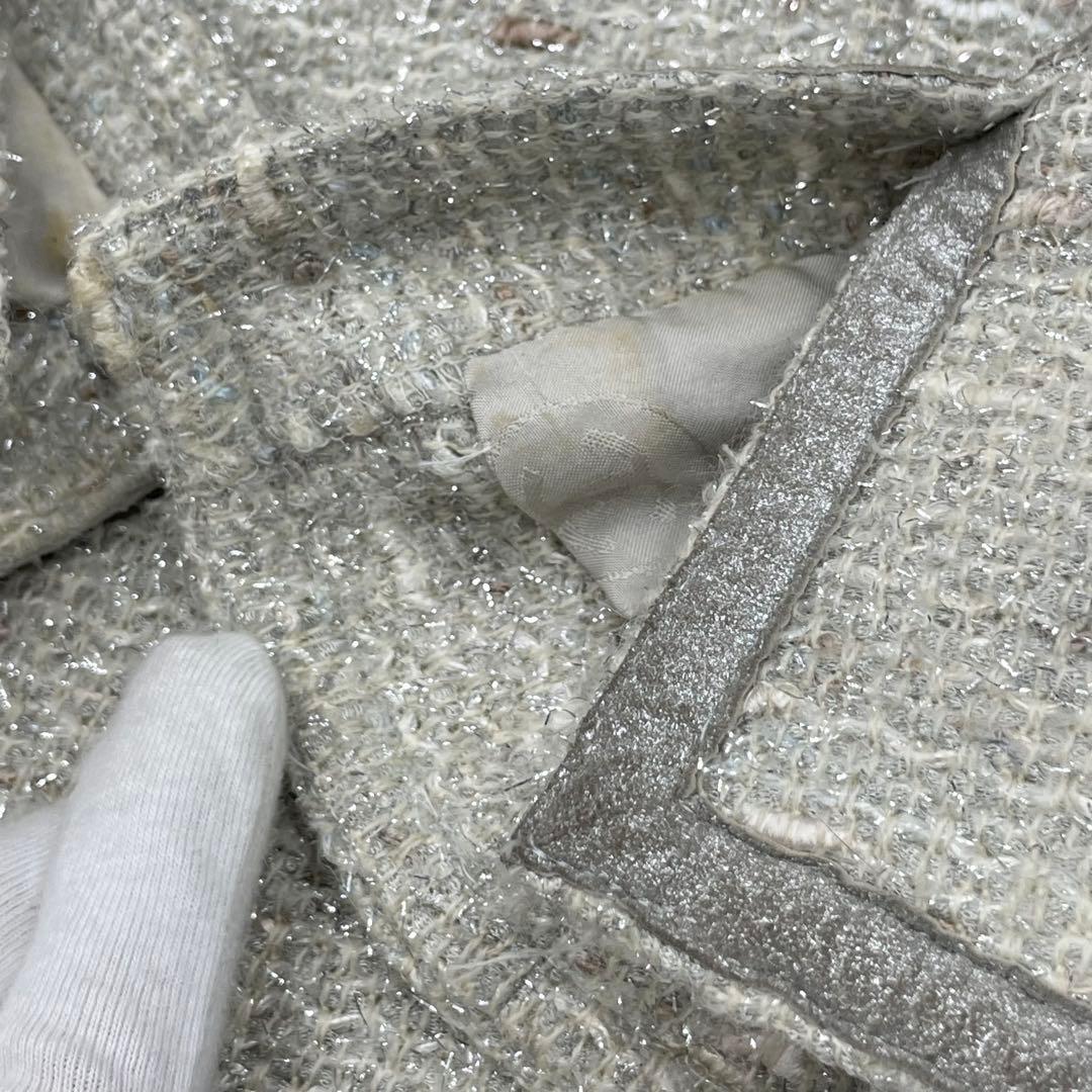 希少モデル✨CHANEL ツイード　ジャケット　グレー　リボン