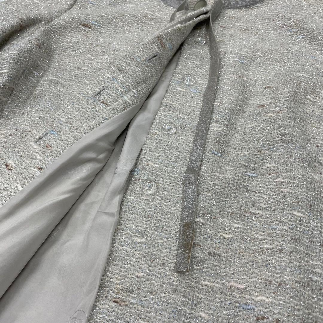 希少モデル✨CHANEL ツイード　ジャケット　グレー　リボン