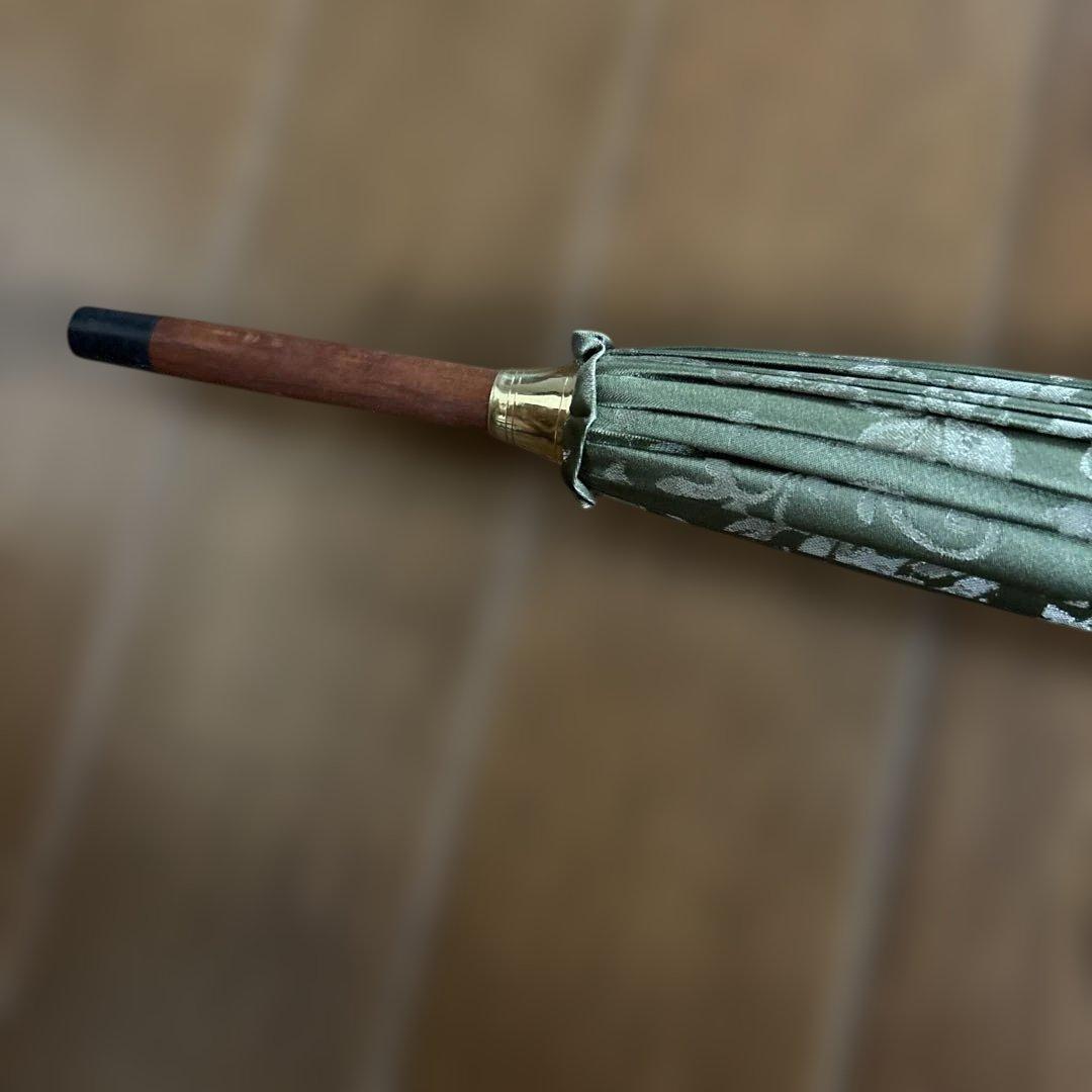 お値下げ　前原光榮商店オリーブグリーン 花柄 長傘