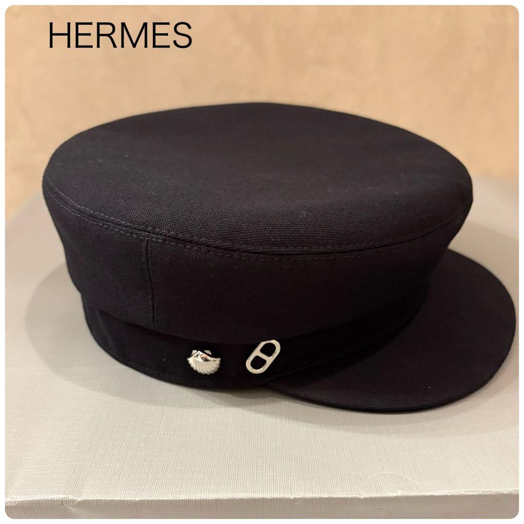 エルメス キャスケット2024SS人気《 ジュリエッタ・シーシェル 》57黒美品