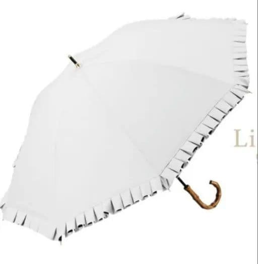 【最安値】COKAGE+ 楽天市場限定　日傘　竹手元 フリル　リリィホワイト