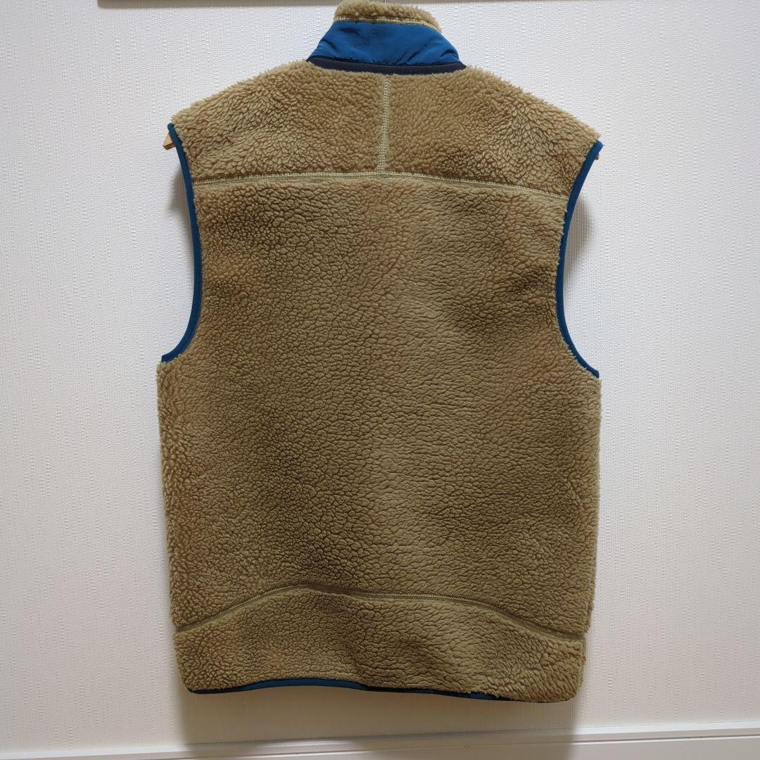 patagonia フリースベスト Sサイズ ベージュ/青　レトロｘ　ベスト