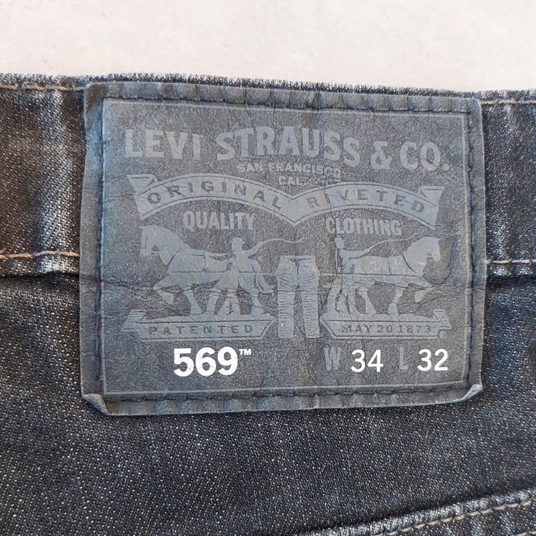 リーバイス569 Levis W34 ブラックデニム 黒 古着 18676