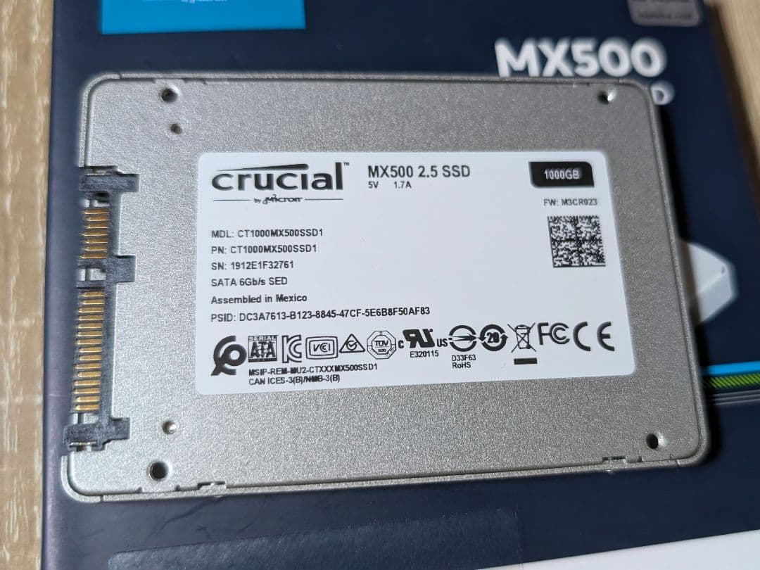Crucial SSD 1TB MX500 内蔵2.5インチ