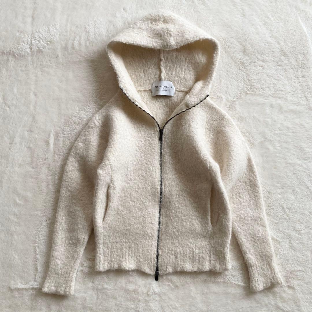 トゥモローランド　カシミヤ　アルパカ　ニットパーカー　ダブルジップ