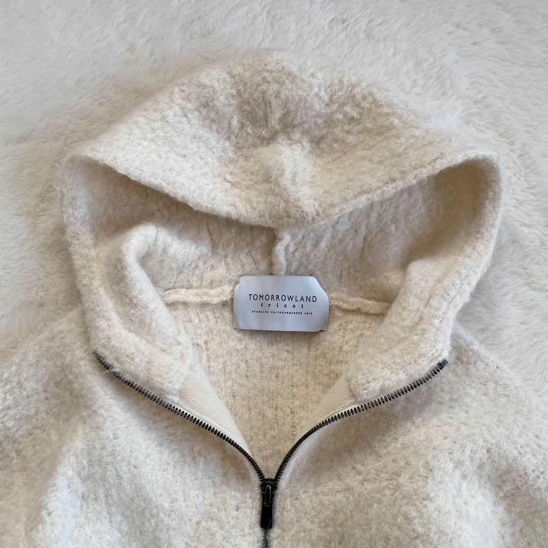 トゥモローランド　カシミヤ　アルパカ　ニットパーカー　ダブルジップ