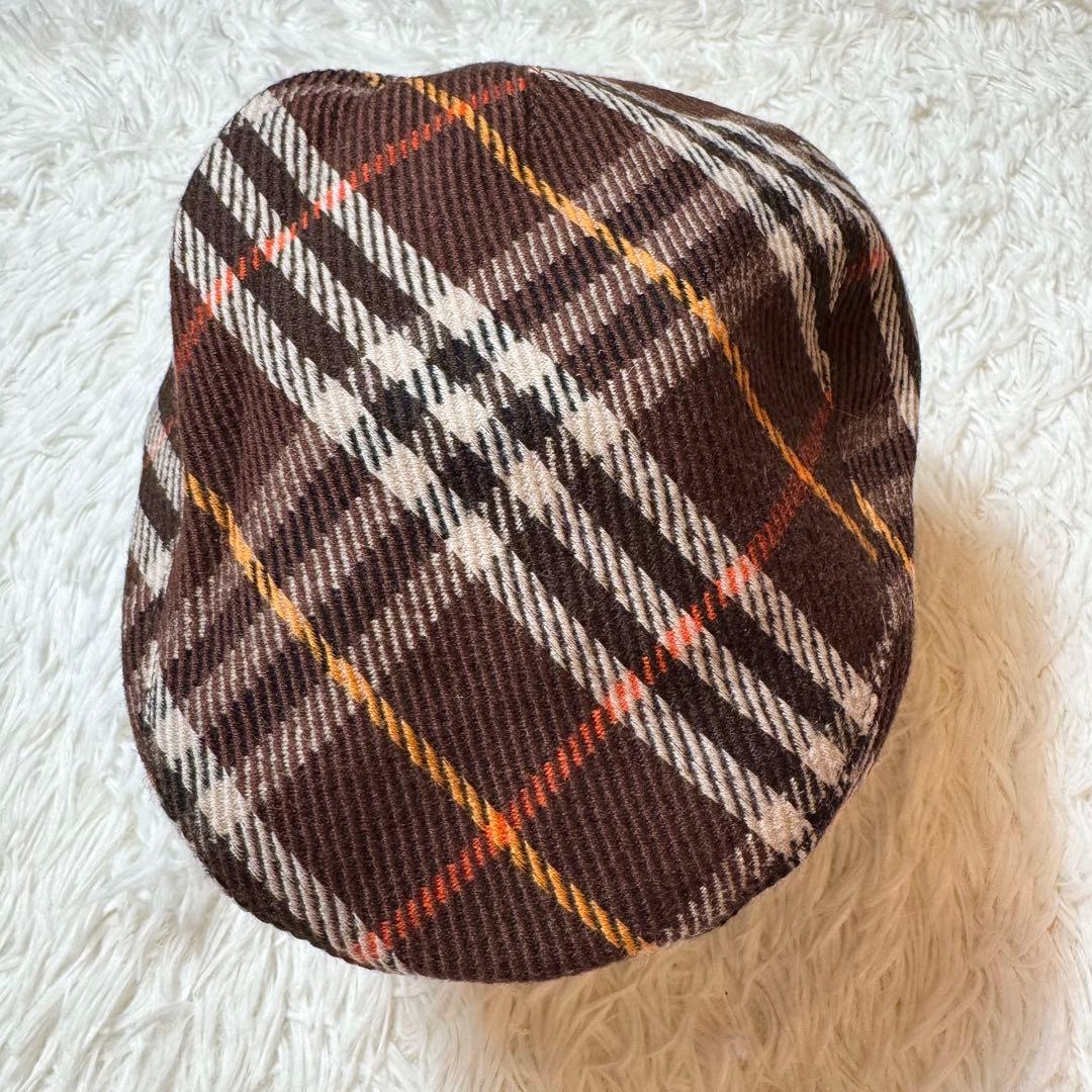 未使用タグ付き バーバリーブルーレーベル ノバチェック柄 ハンチング ベレー帽