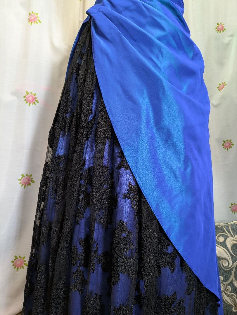 Preferences　Partys✨ブルー＆黒　レース✨ロングドレス