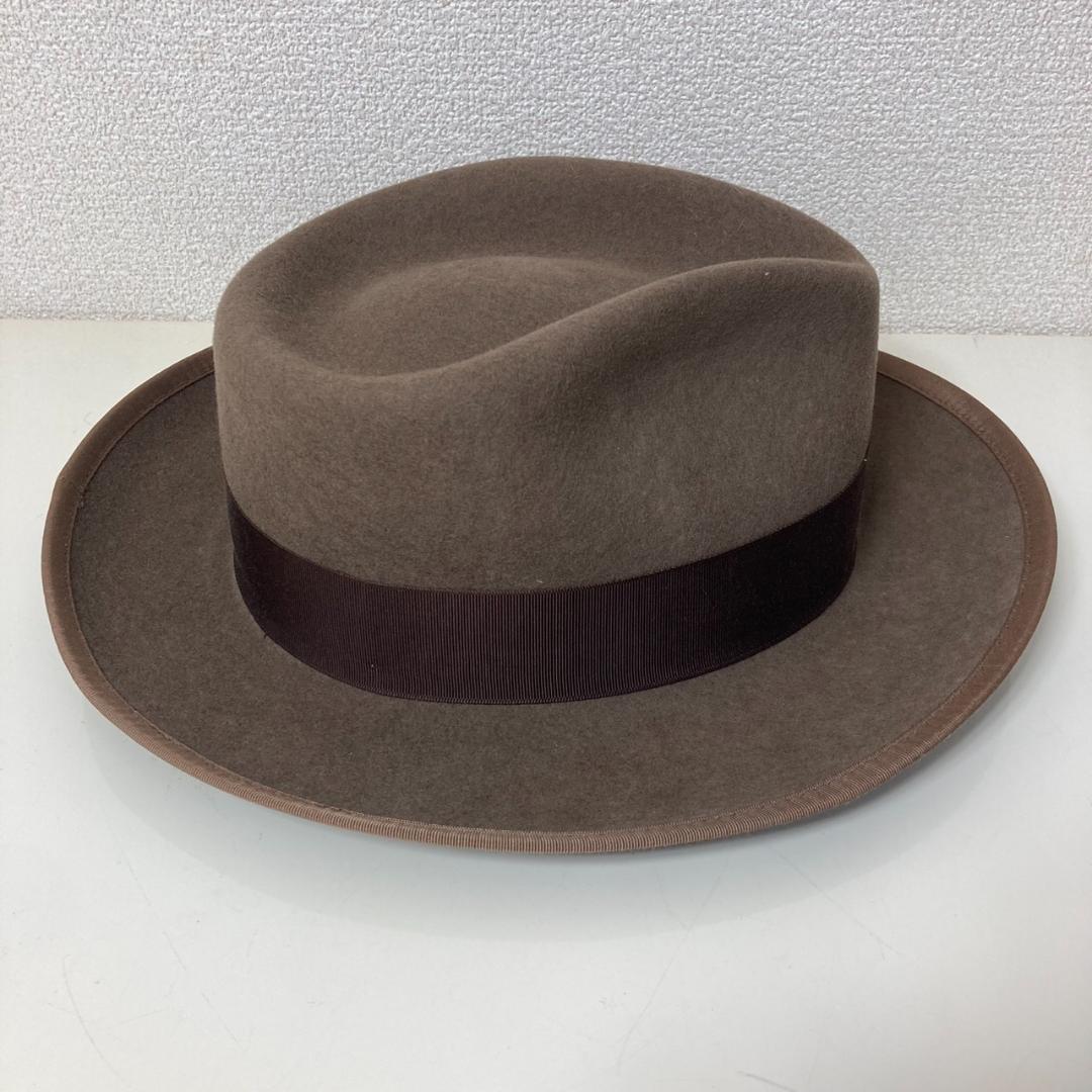 ▼STETSON ハット　ウール　ステットソン　中折れハット　ブラウン　USA製