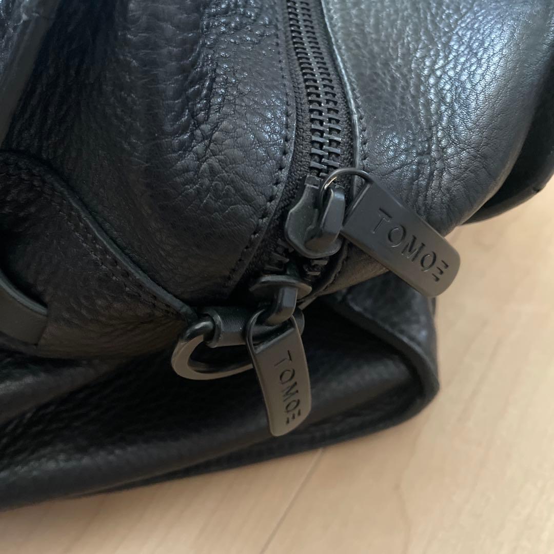 TOMOE ブラック　レザー ボストンバッグ