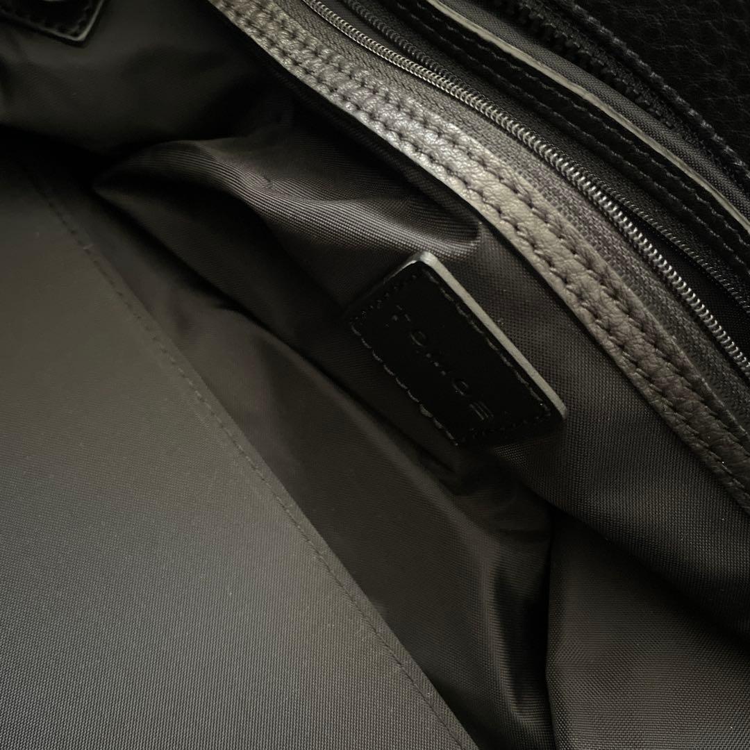 TOMOE ブラック　レザー ボストンバッグ