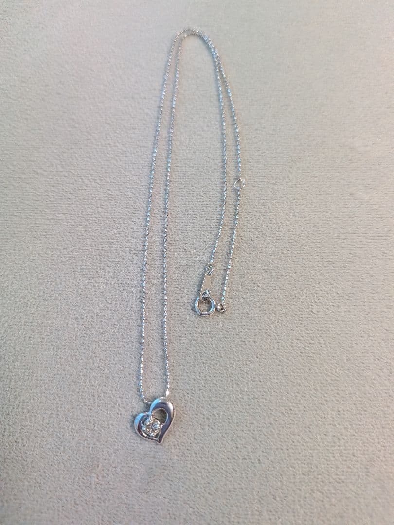 K14WG ハート型 ネックレス