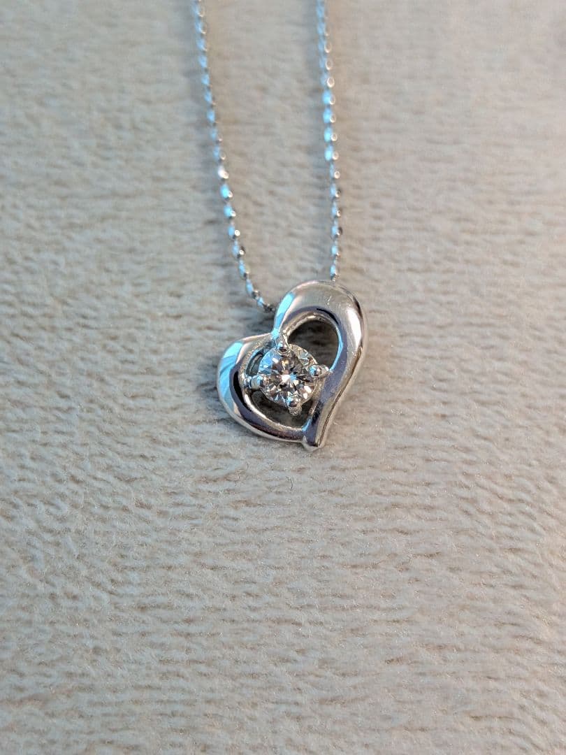 K14WG ハート型 ネックレス